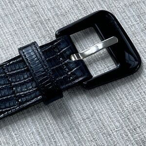 J. McLaughlin XL Black Catriona Embossed Leather Belt
